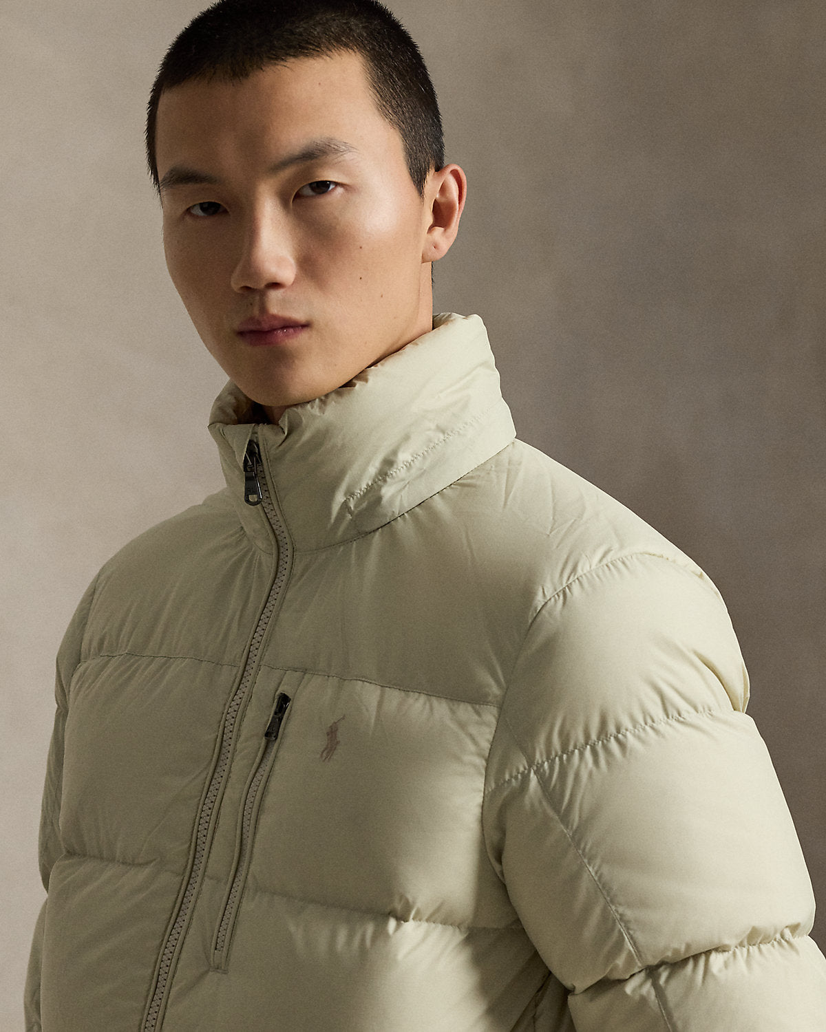 Polo Ralph Lauren Water-Repellent Down Puffer Jacket – Cream Beige