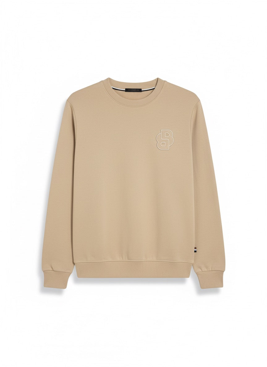 BOSS Crew-Neck Sweatshirt with Embroidered 'B' Logo