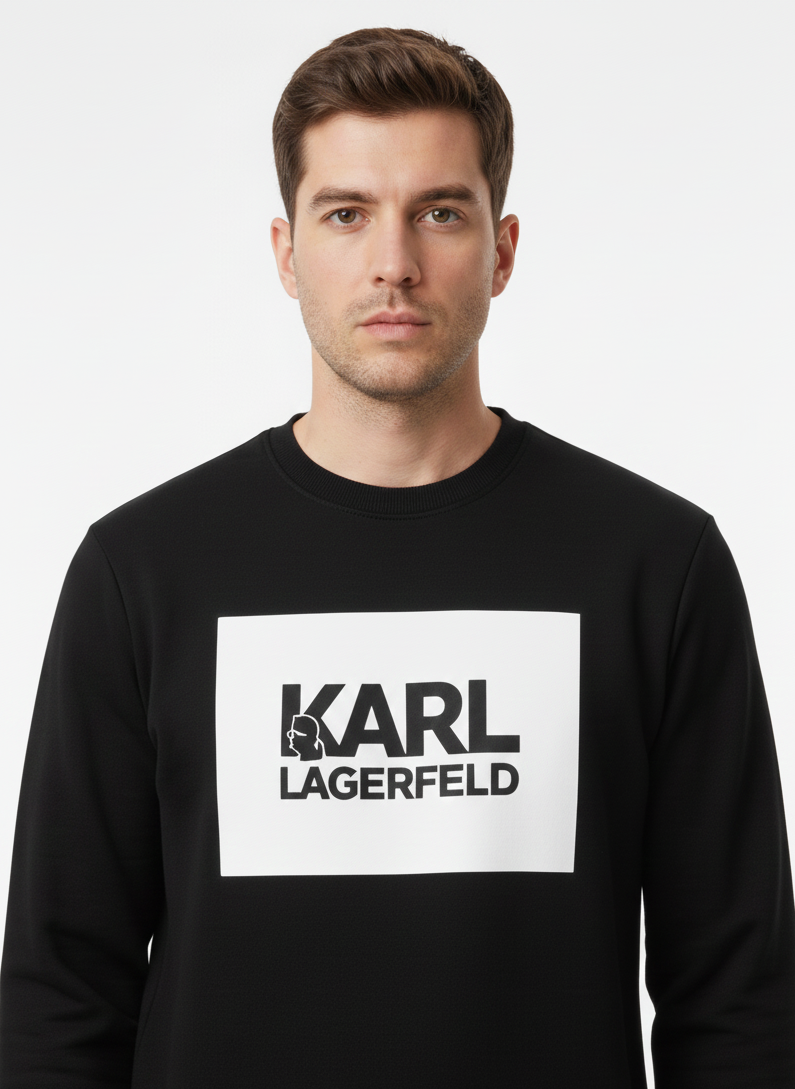 Karl Lagerfeld Paris | Box Logo Graphic Sweatshirt – Black/White