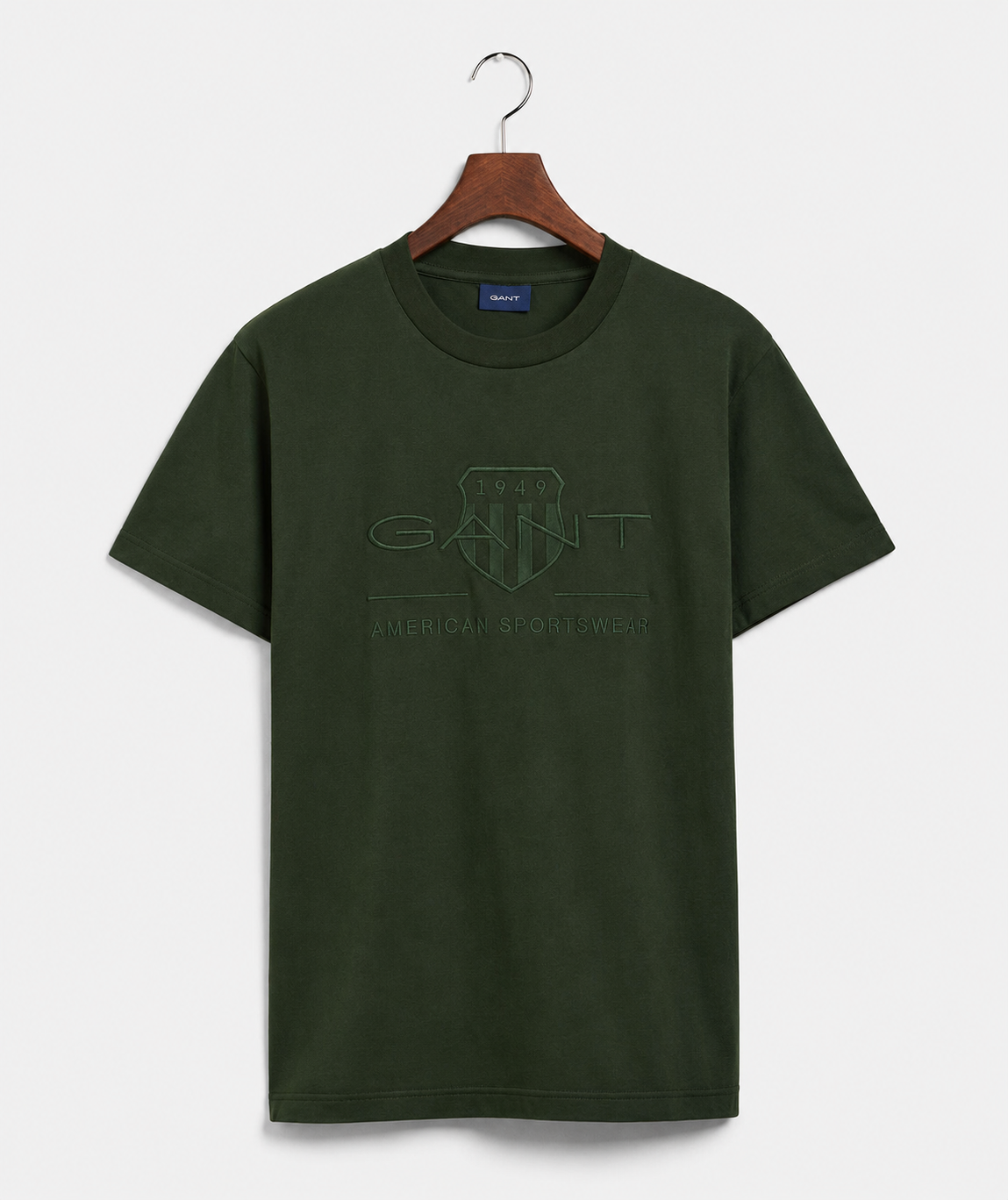GANT Regular-Fit Cotton T-Shirt with Embossed Crest Logo