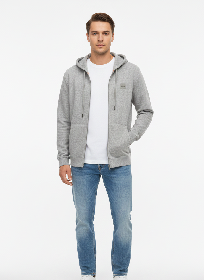 BOSS Athleisure Zip-Up Hoodie | Premium Cotton Blend