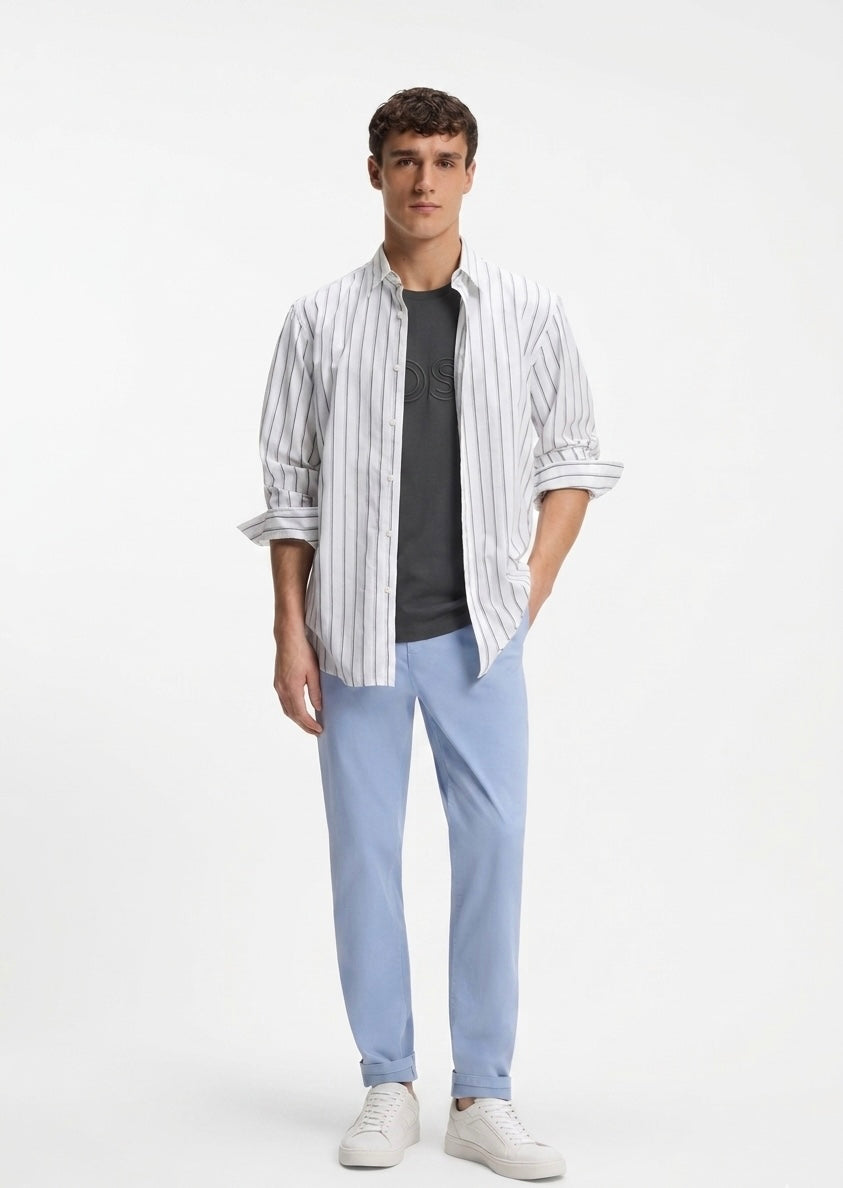BOSS – Slim-Fit T-Shirt in Mercerized Cotton with Tonal Embossed Logo