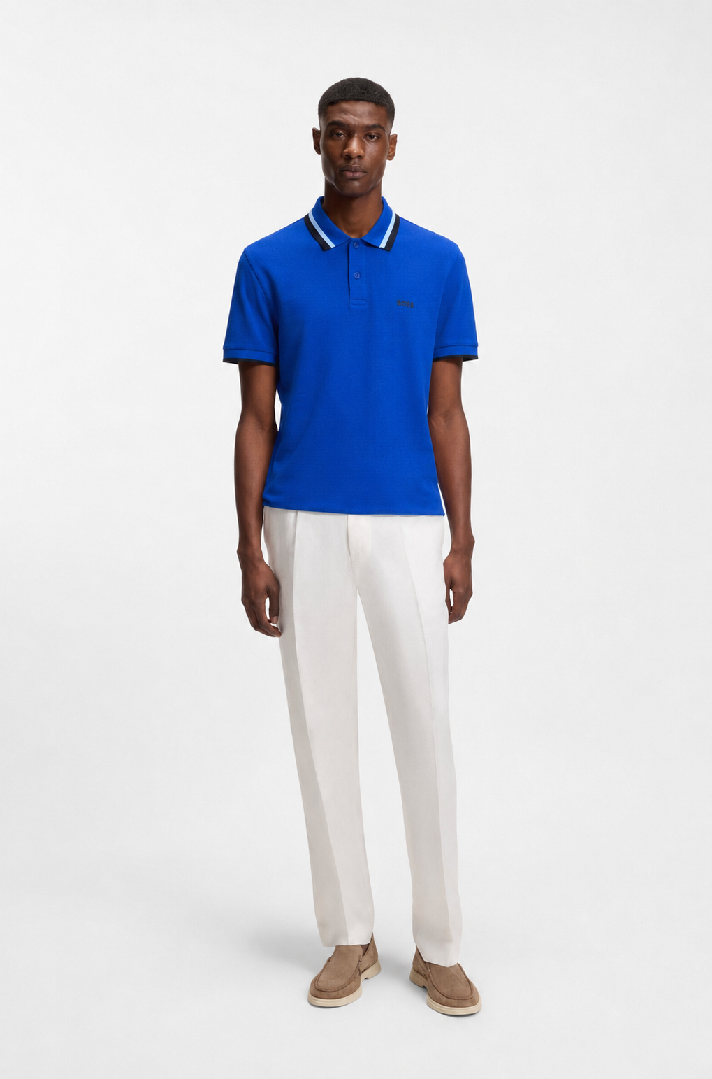 BOSS Regular-Fit Cotton Piqué Polo Shirt in Royal Blue