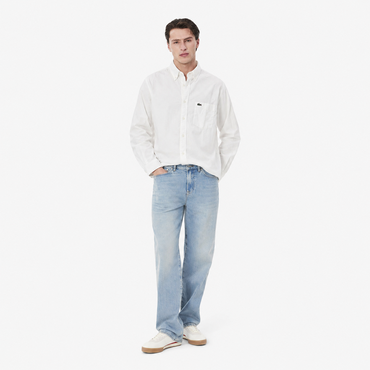 Lacoste Men's Button-Down Cotton Oxford Shirt