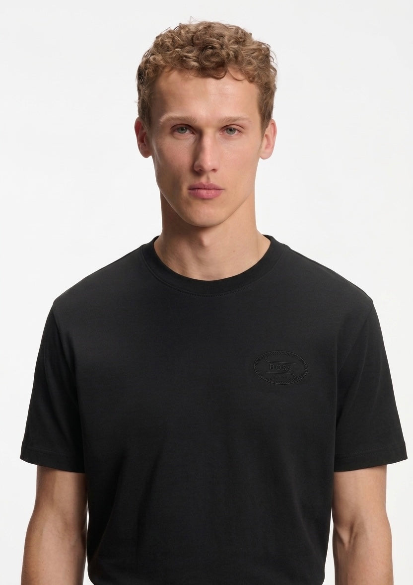 BOSS Relaxed-Fit T-Shirt in Mercerized Heavyweight Cotton – Black