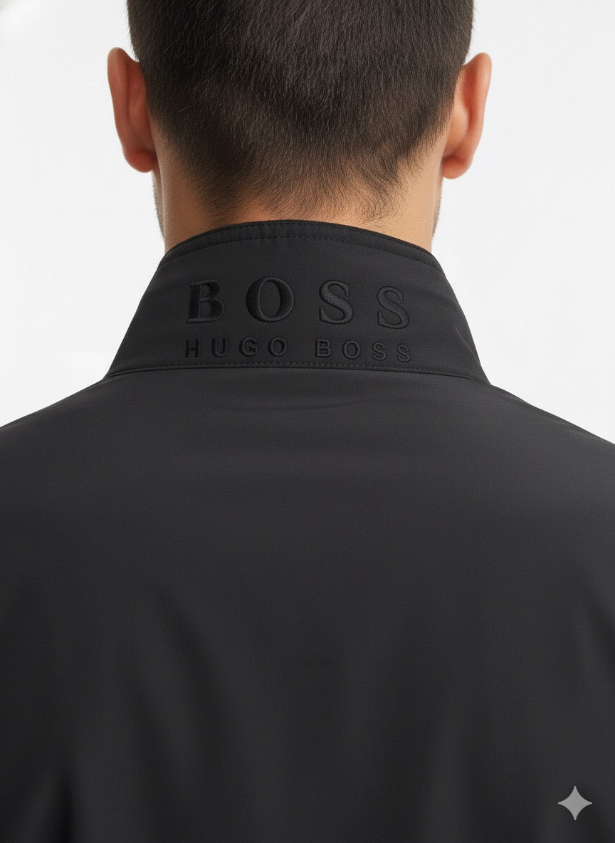BOSS Lightweight Zip-Through Jacket with Logo Detail