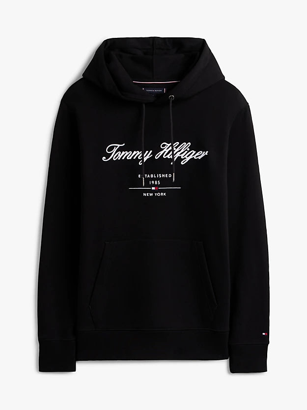 Tommy Hilfiger Heritage Script Logo Pullover Hoodie - Black
