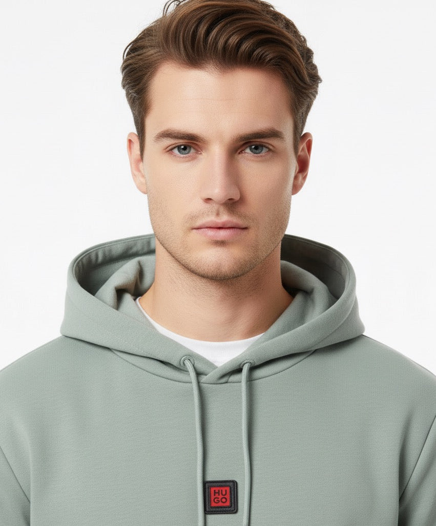 HUGO Relaxed-Fit Hoodie in Cotton-Blend Sweatshirt Fabric