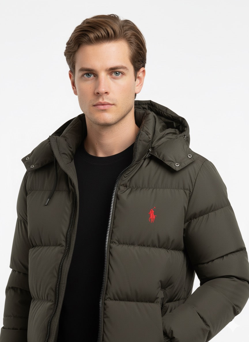 Polo Ralph Lauren Hooded Puffer Jacket with Red Pony