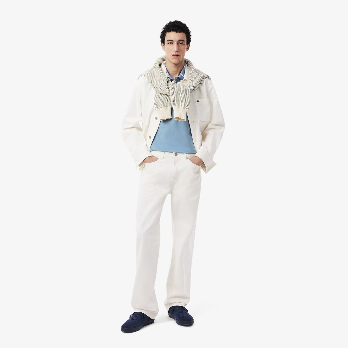 Lacoste Slim-Fit Petit Piqué Polo Shirt with Branded Jacquard Collar
