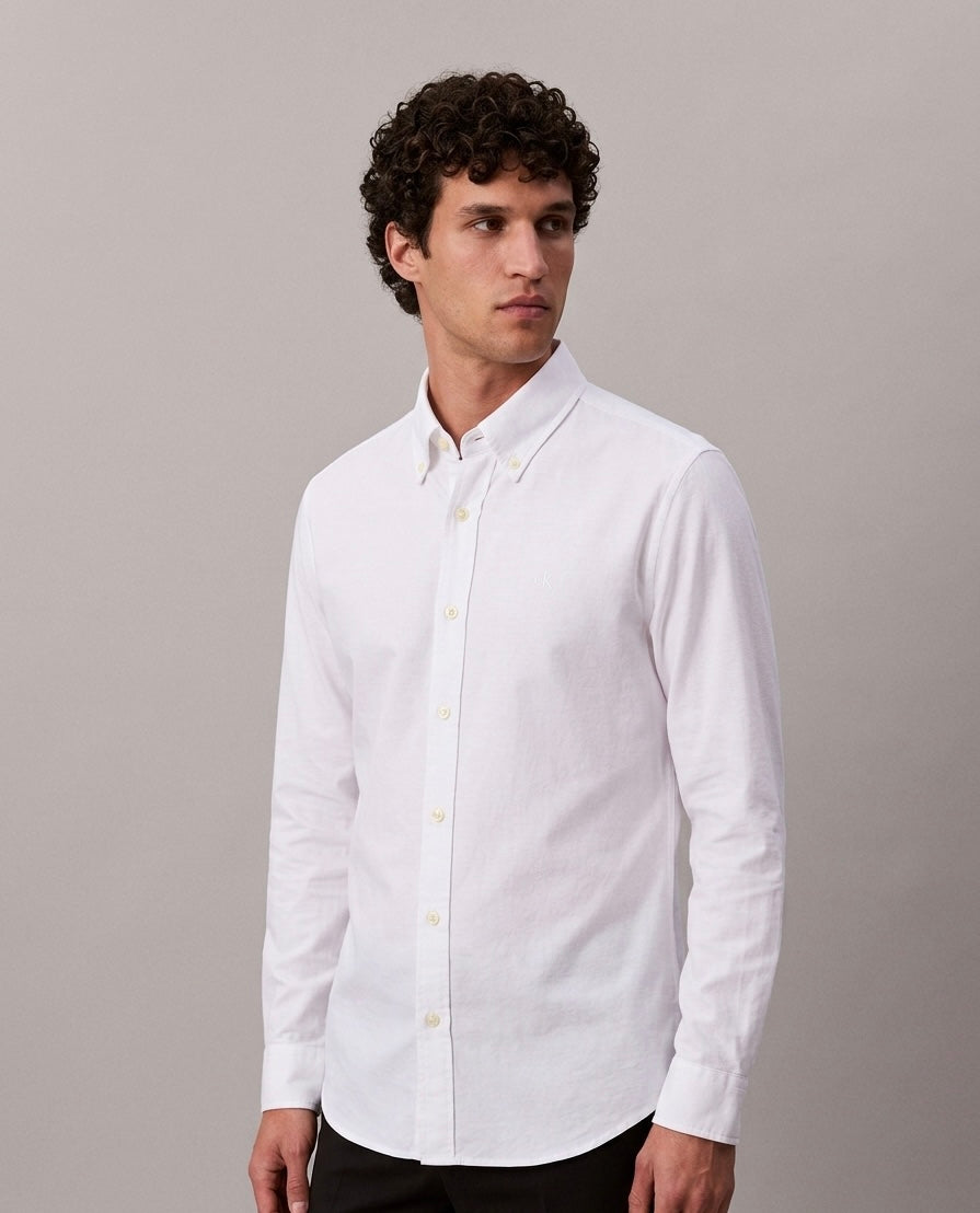 Calvin Klein Men’s Regular Fit Stretch Oxford Shirt – Bright White