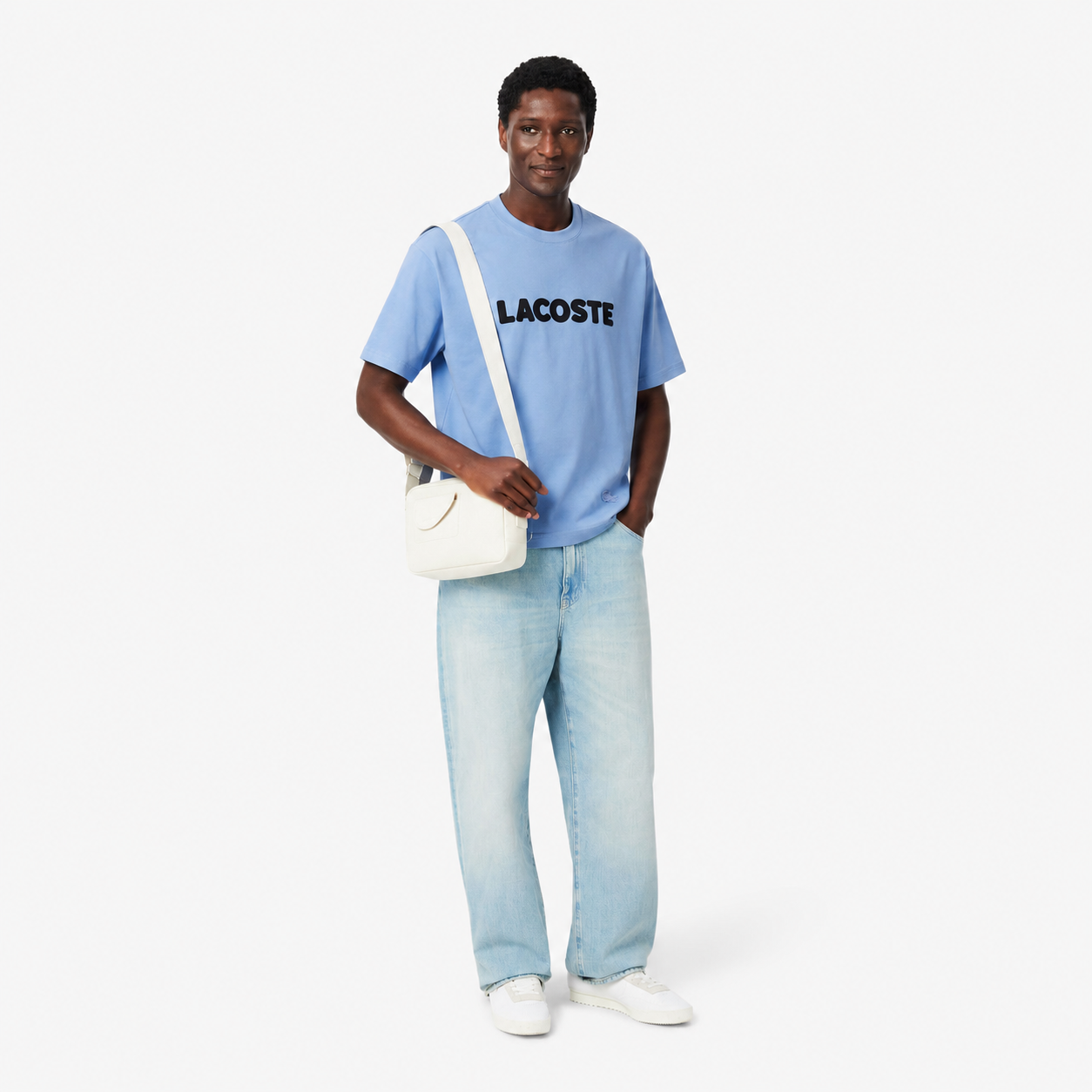 Lacoste Regular-Fit Cotton T-Shirt with Bold Block Logo