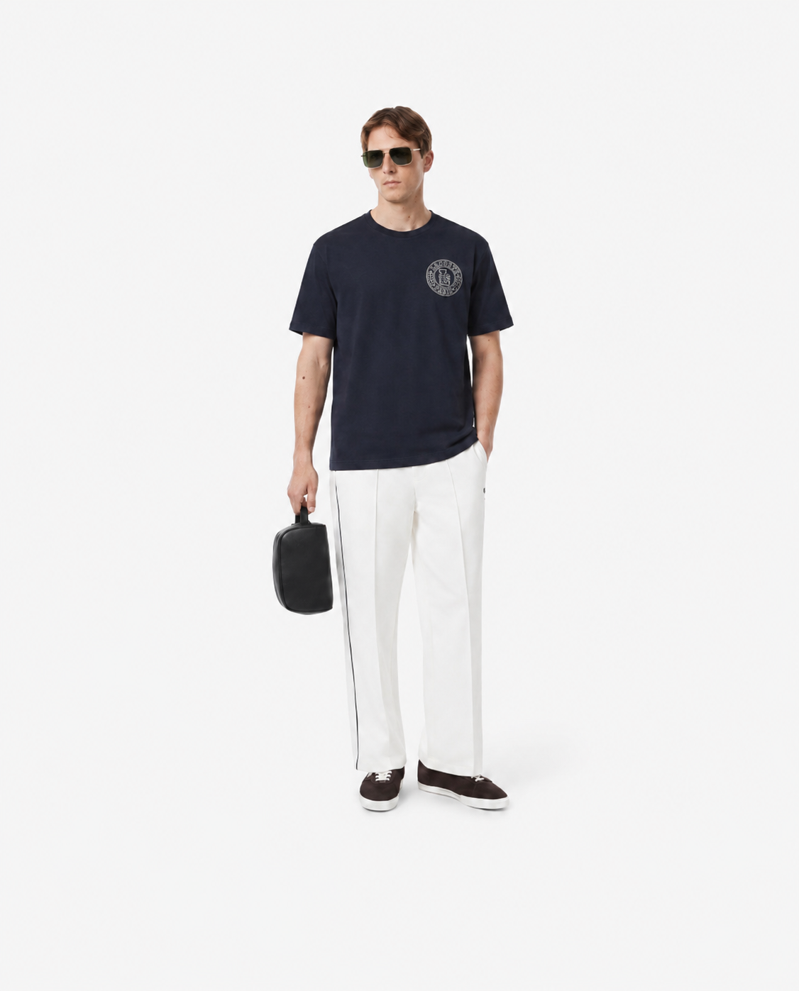 Lacoste Heritage Badge Relaxed Fit Cotton T-Shirt – Navy
