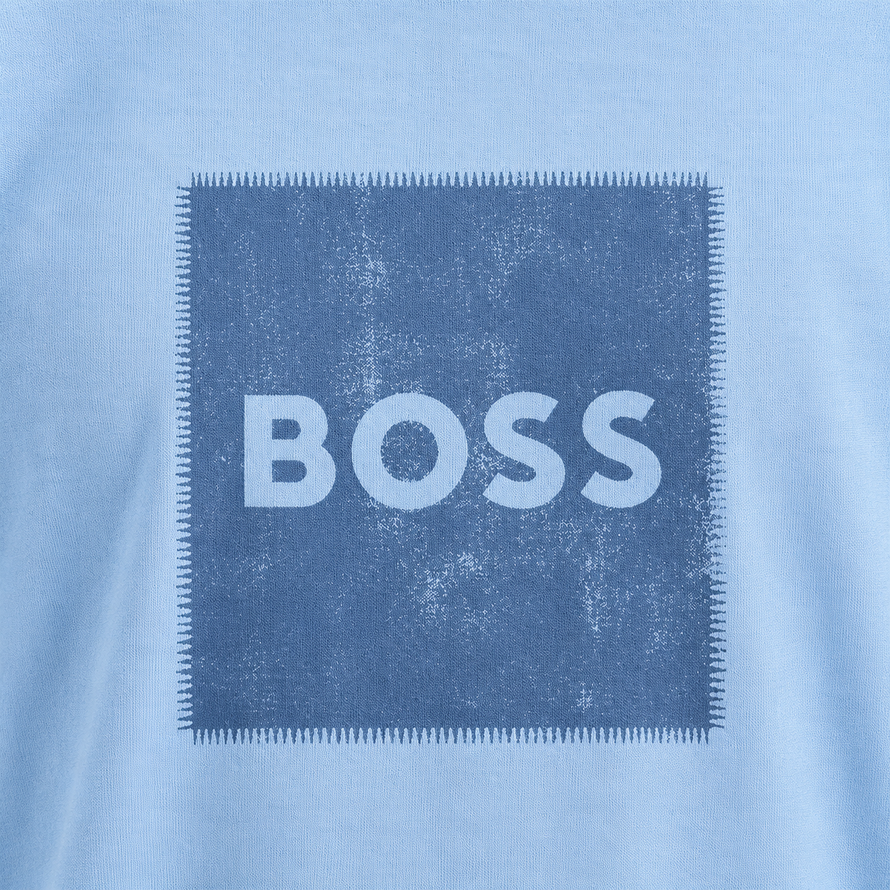 BOSS Regular-Fit Cotton T-Shirt with Distressed Stitch-Effect Logo