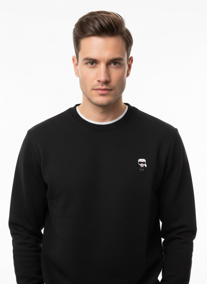Karl Lagerfeld Men's K/Ikonik Choupette Crewneck Sweatshirt - Black
