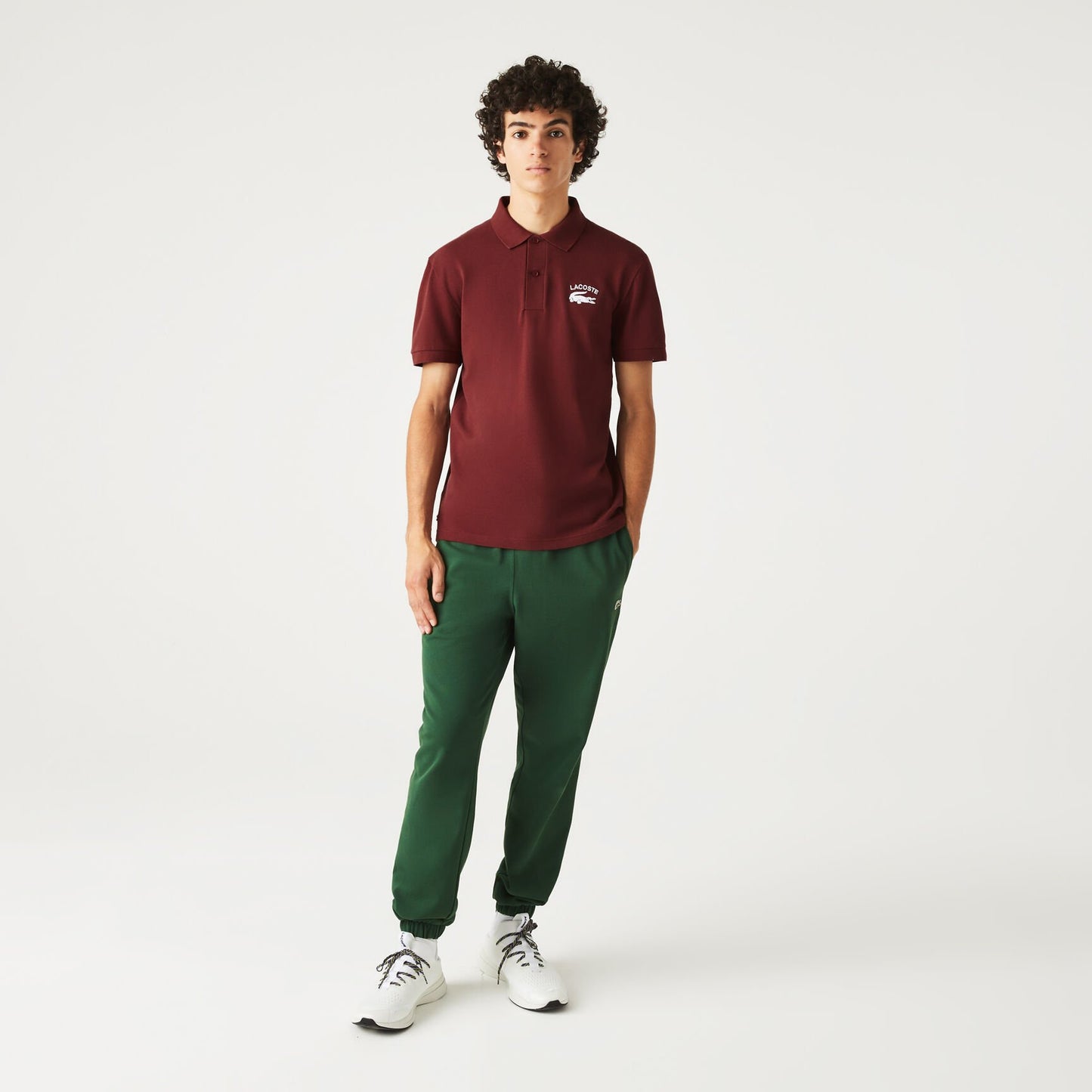 Lacoste Heritage Graphic Piqué Polo Shirt – Bordeaux Red
