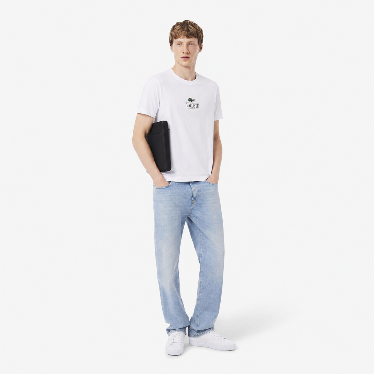Lacoste Regular-Fit Cotton T-Shirt with Box Heritage Logo