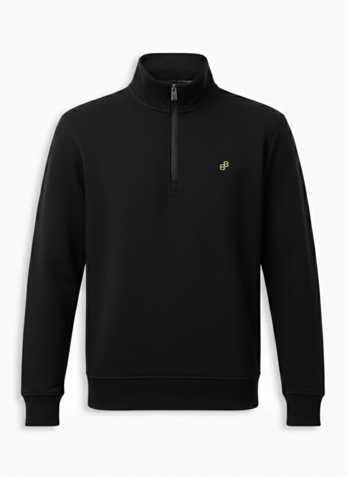 BOSS Zip-Through Sweatshirt with Gold Logo Collar