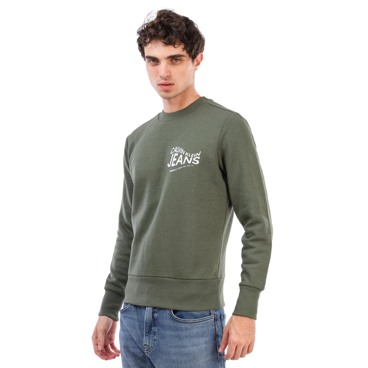 Calvin Klein Jeans Men’s Archivist Chest Logo Crewneck Sweatshirt