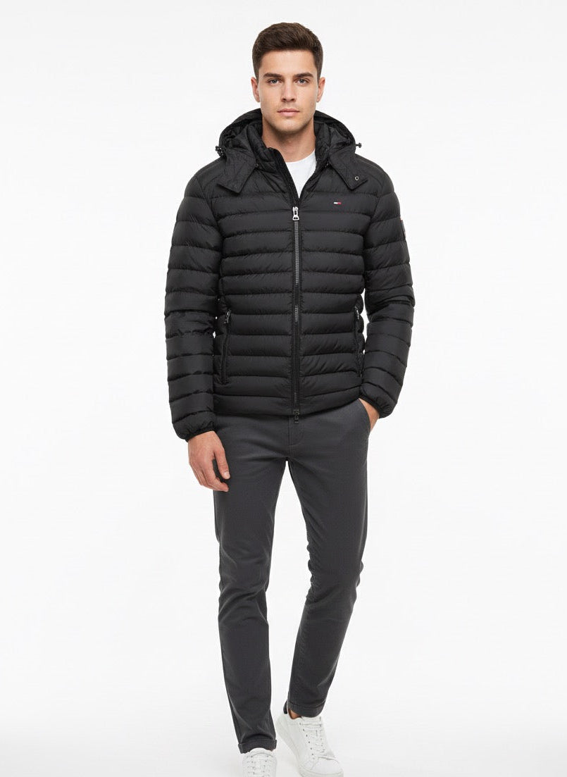 Tommy Hilfiger Black Hooded Puffer Jacket