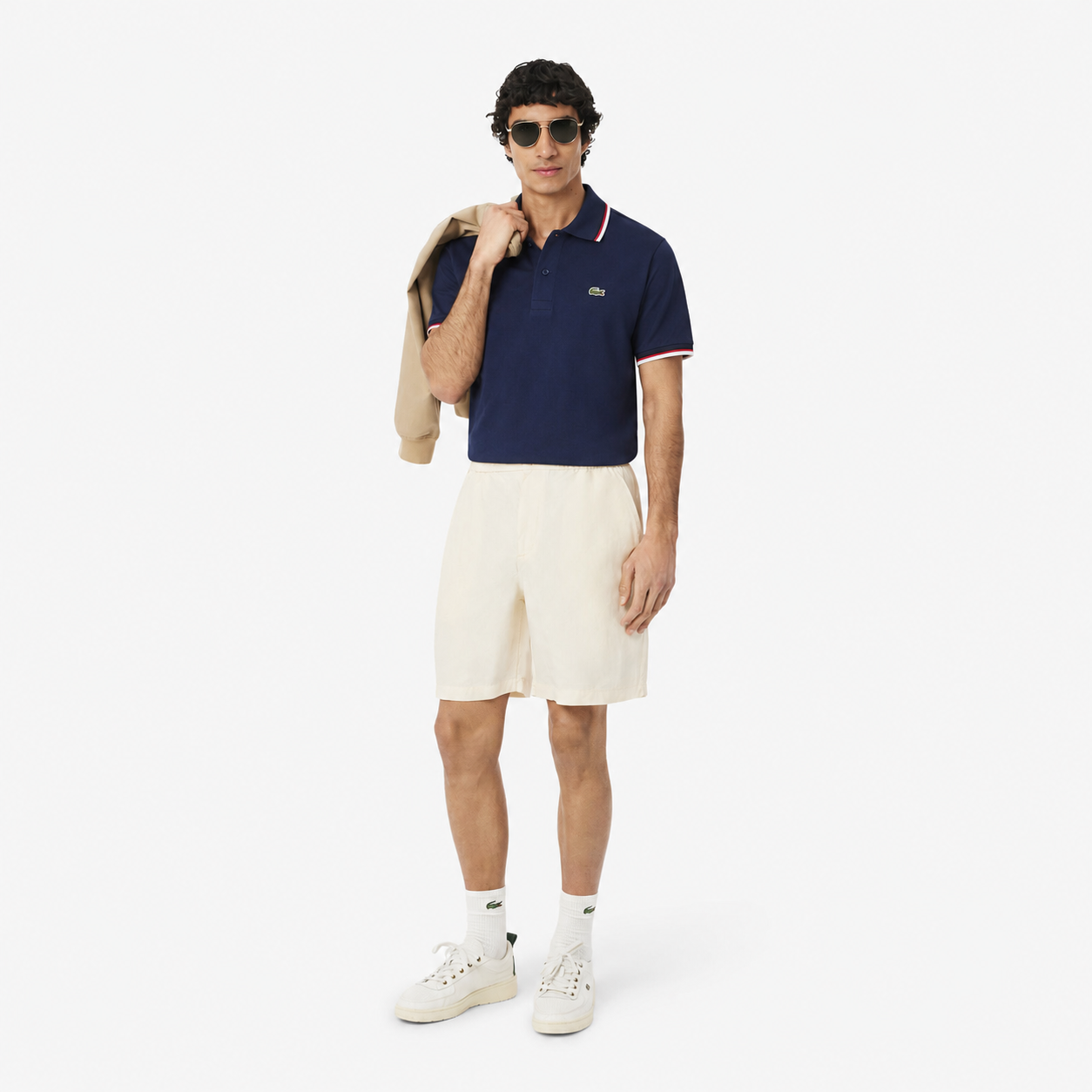 Lacoste Regular-Fit Tipped Cotton Piqué Polo Shirt
