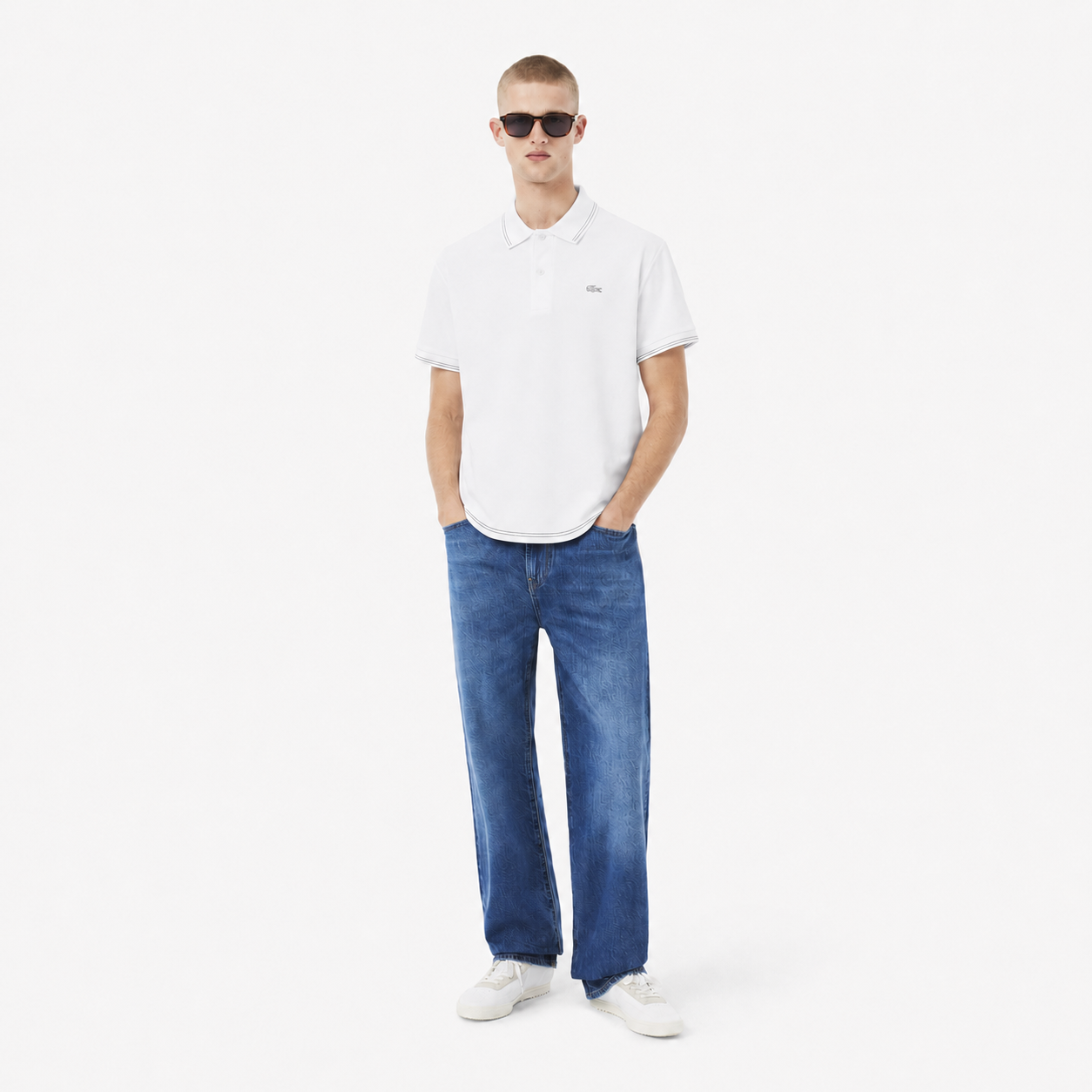 Lacoste Men's Contrast Tipped Petit Piqué Polo Shirt – Slim Fit