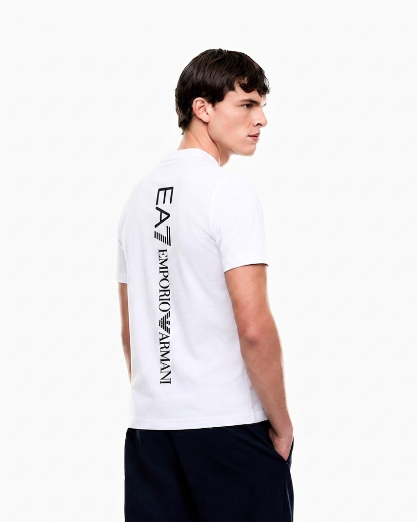 EA7 Emporio Armani – Vertical Logo Graphic Cotton T-Shirt