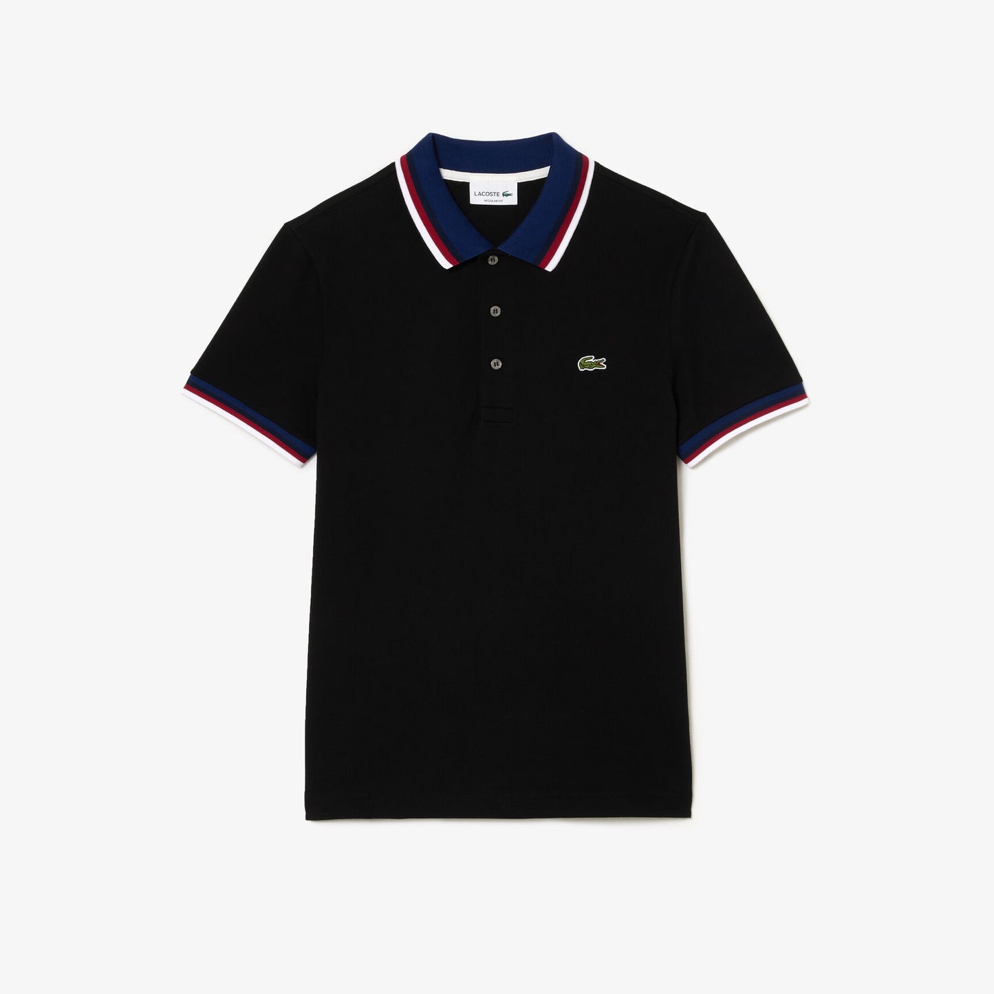 Lacoste Slim Fit Petit Piqué Polo – Black Tricolor Edition
