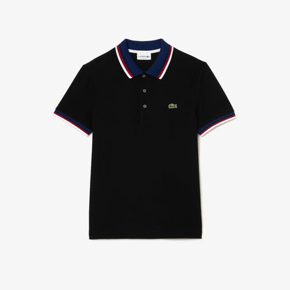 Lacoste Slim Fit Petit Piqué Polo – Black Tricolor Edition