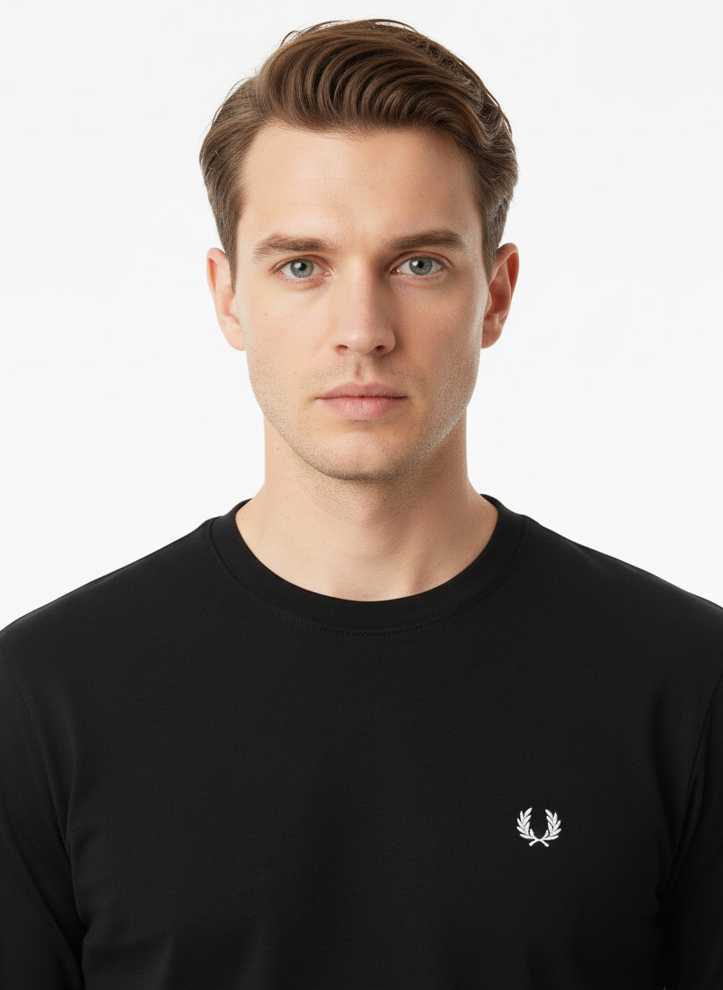 Fred Perry Laurel Wreath Long Sleeve T-Shirt - Black