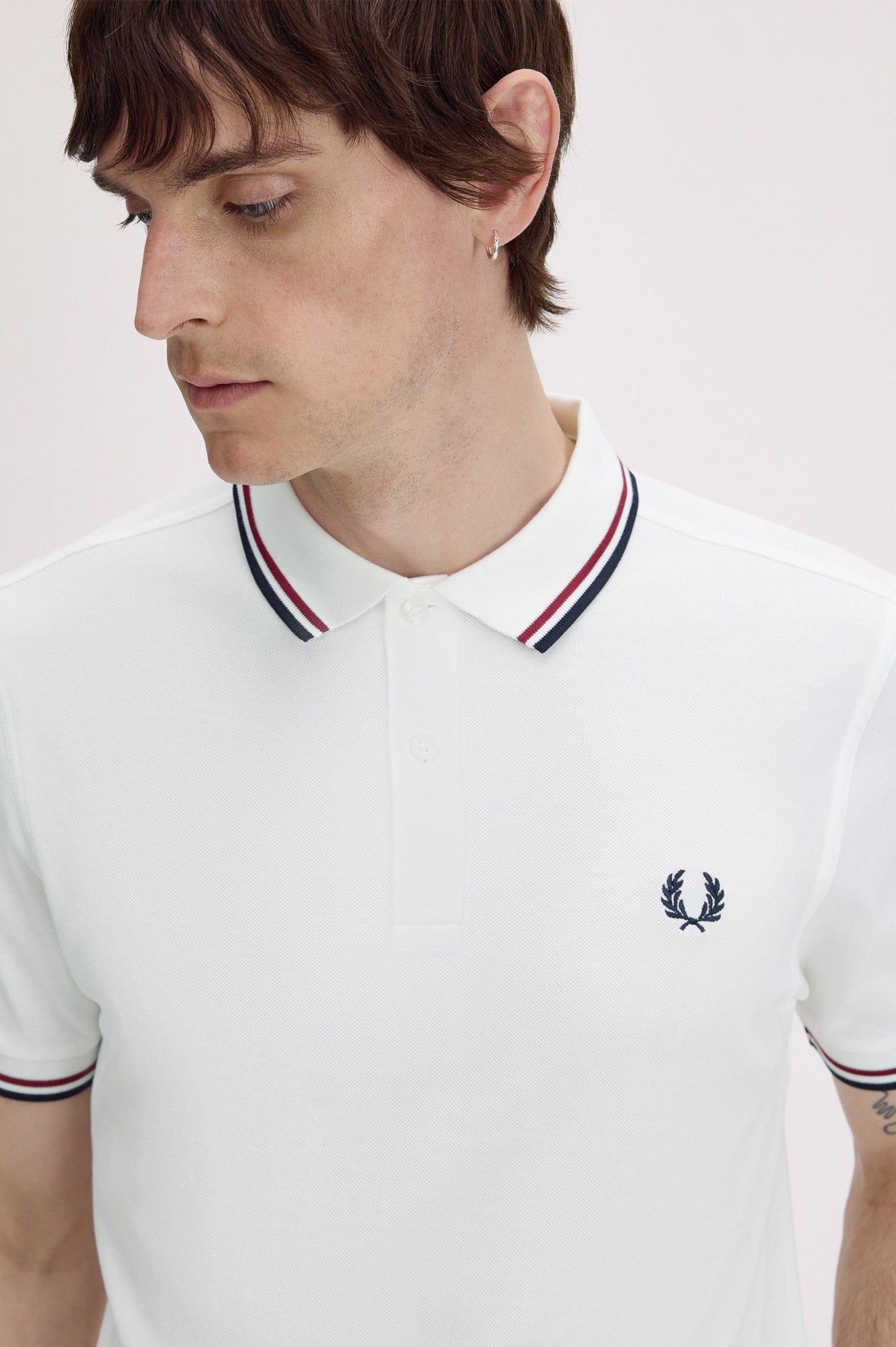 Fred Perry M3600 Twin Tipped Polo Shirt - Snow White