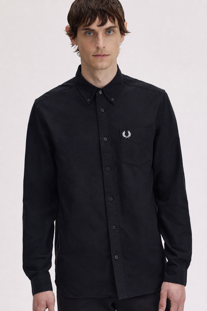 Fred Perry Slim-Fit Button-Down Cotton Oxford Shirt in Black