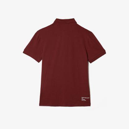 Lacoste Heritage Graphic Piqué Polo Shirt – Bordeaux Red