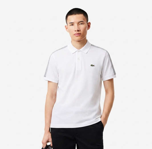 Lacoste Slim Fit Piqué Polo Shirt With Branded Shoulder Tape