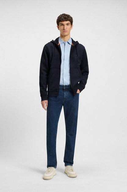 BOSS Athleisure Full-Zip Logo Hoodie - Dark Navy Blue