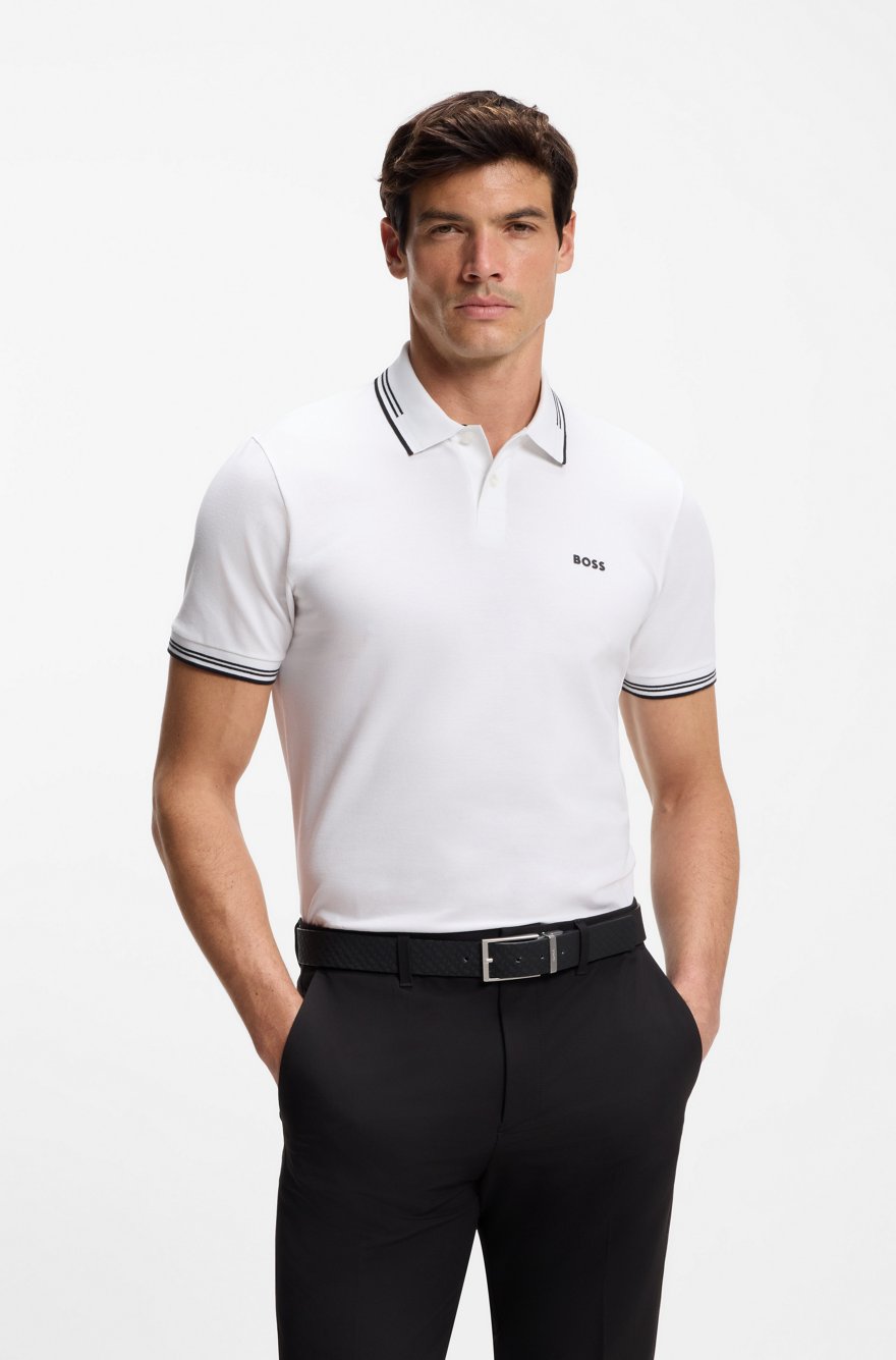 BOSS Slim-Fit Polo Shirt in Piqué Cotton with Contrast Tipping