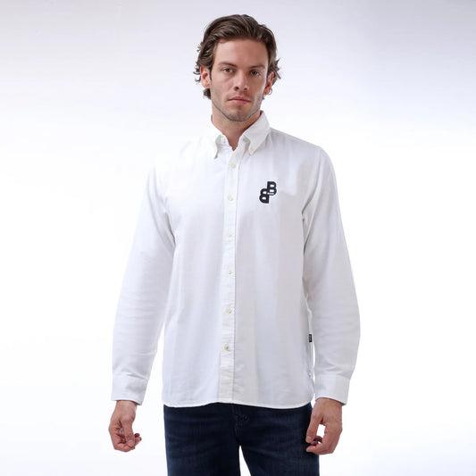 BOSS Men's Slim-Fit Performance Shirt with Double-B Monogram – White