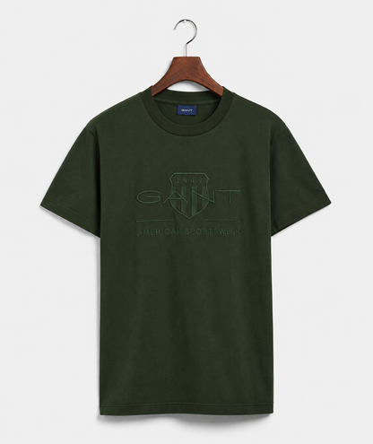 GANT Regular-Fit Cotton T-Shirt with Embossed Crest Logo