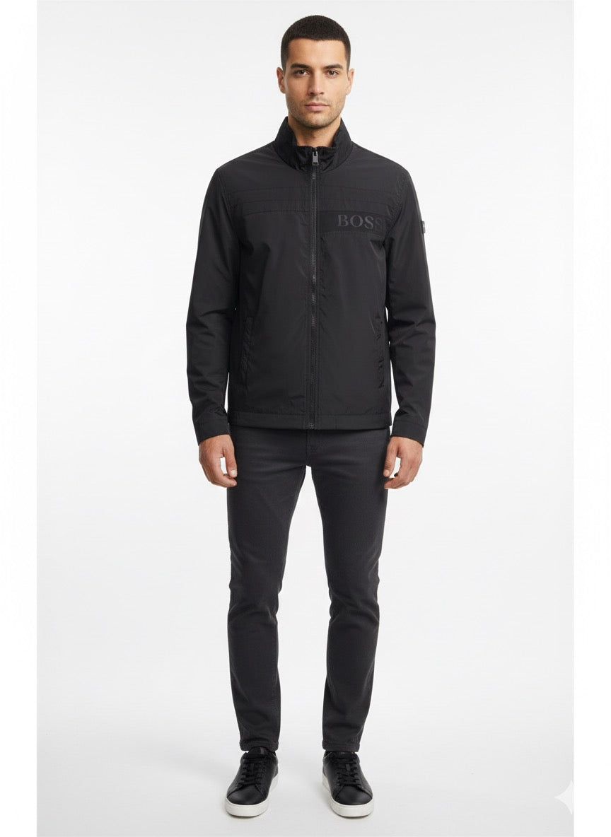 BOSS Lightweight Zip-Through Jacket with Logo Detail