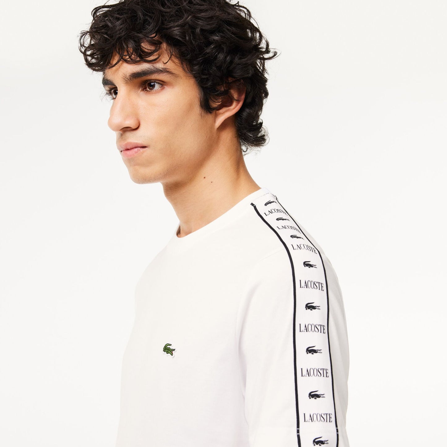 Lacoste Regular Fit Branded Tape Detail Crew Neck T-Shirt
