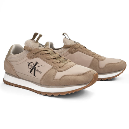 Calvin Klein Jeans – Monogram Retro Runner Sneakers in Sand