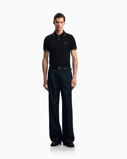 Emporio Armani Slim-Fit Stretch Piqué Polo with Contrast Tipping