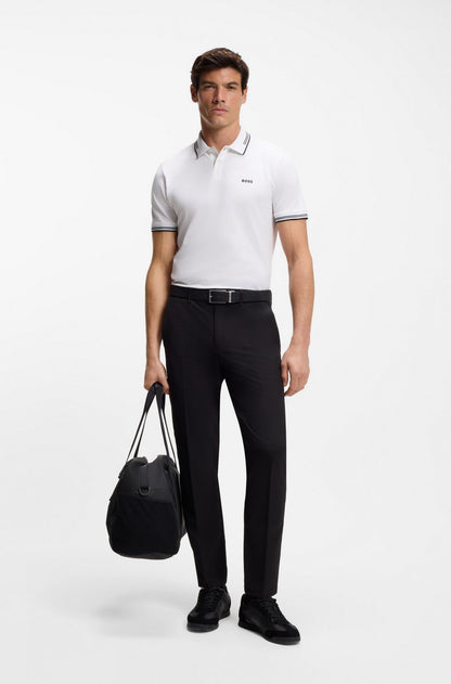 BOSS Slim-Fit Polo Shirt in Piqué Cotton with Contrast Tipping