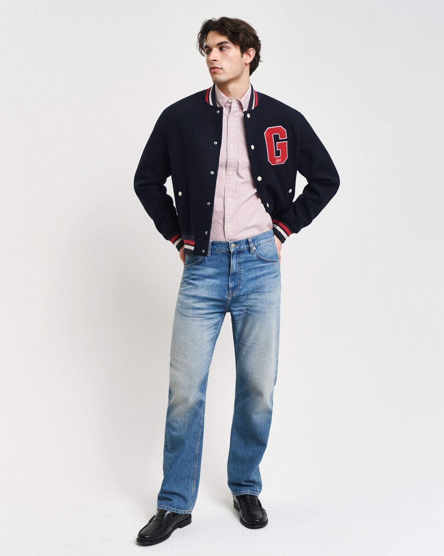 GANT Regular Fit Striped Oxford Shirt – Pastel Pink & White