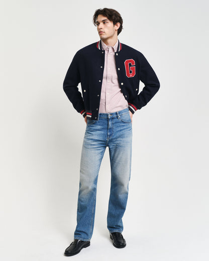 GANT Regular Fit Striped Oxford Shirt – Pastel Pink & White