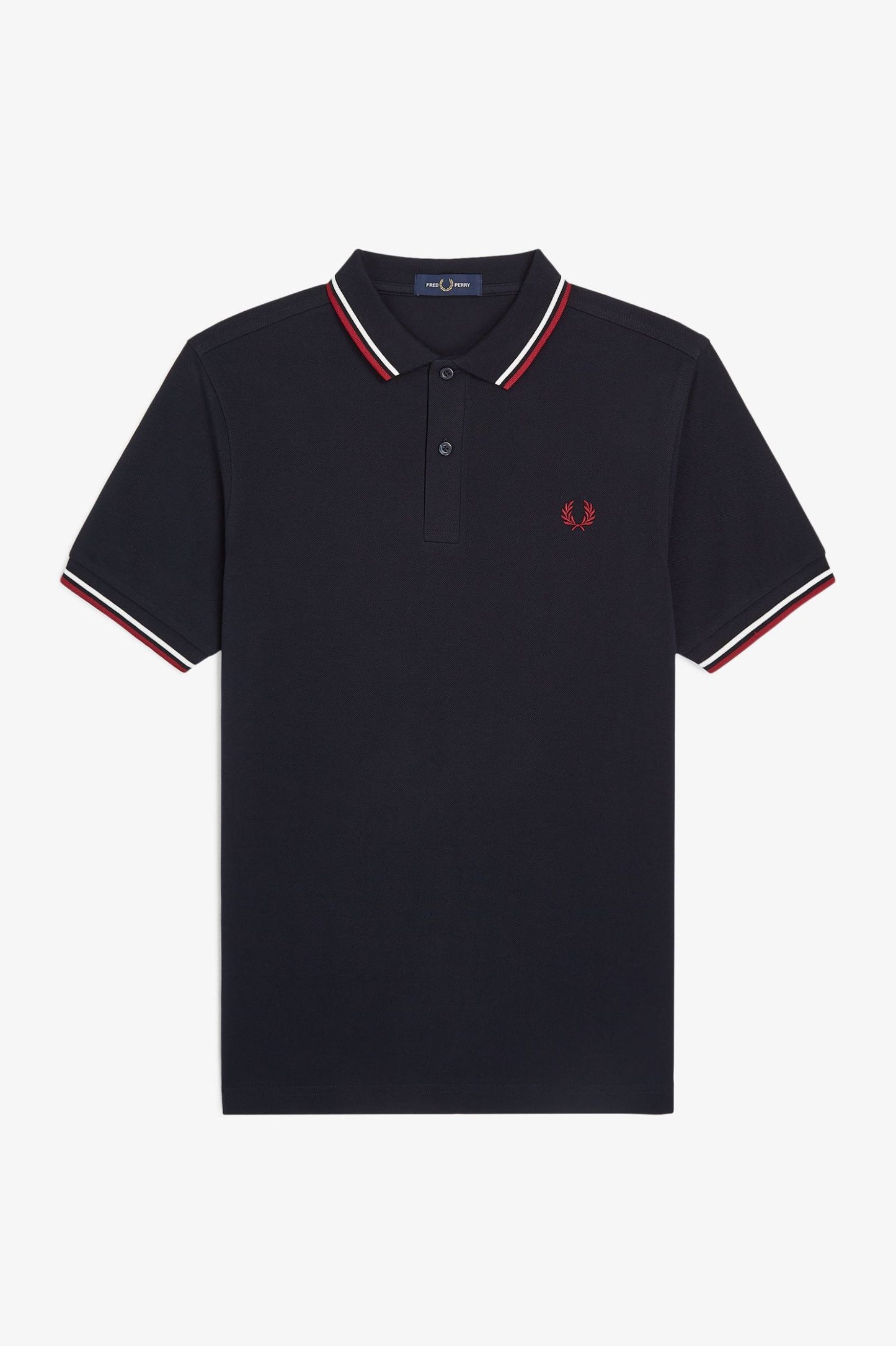 Fred Perry M3600 Twin Tipped Polo Shirt - Navy / White / Red