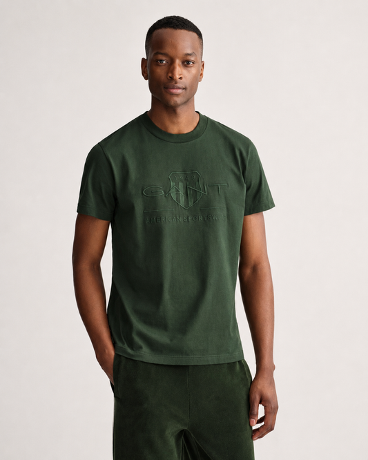 GANT Regular-Fit Cotton T-Shirt with Embossed Crest Logo