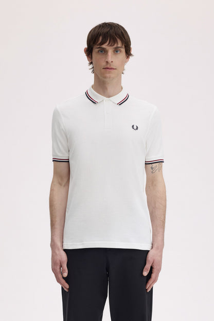 Fred Perry M3600 Twin Tipped Polo Shirt - Snow White