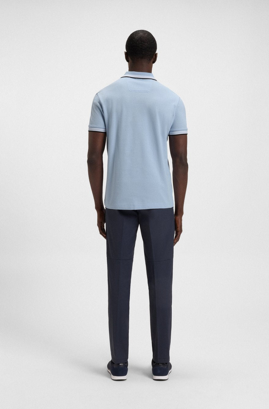 BOSS Slim-Fit Piqué Polo – Sky Blue Tipped Edition