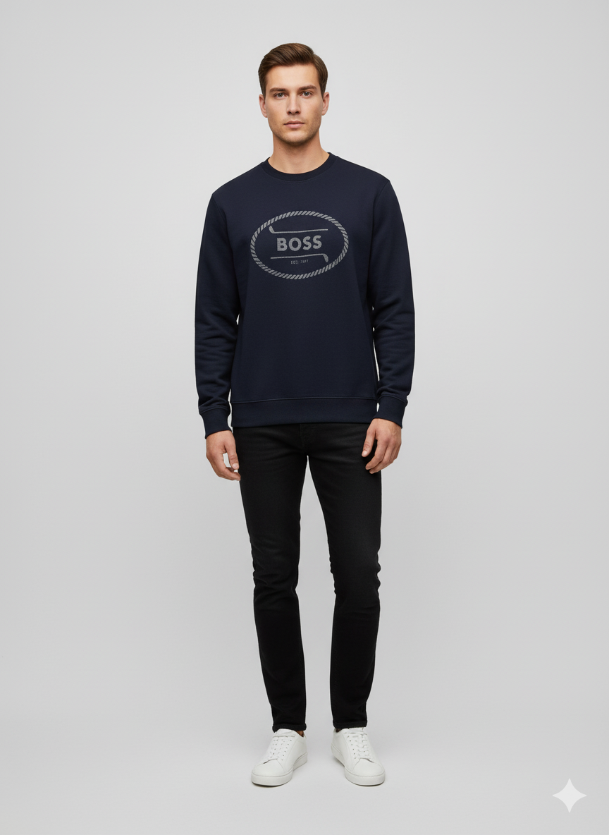 COTTON SWEATSHIRT WITH LOGO DETAIL